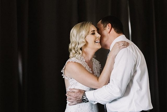 Dad see's his daughter for the first time and kisses her with emotion