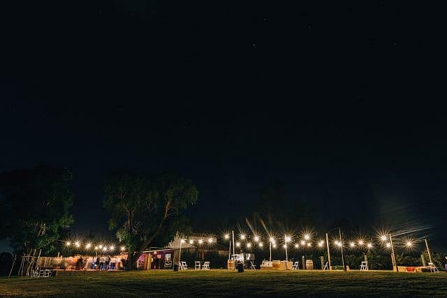 Albion on the Swan under the festoon lights wedding Perth Henley Brook