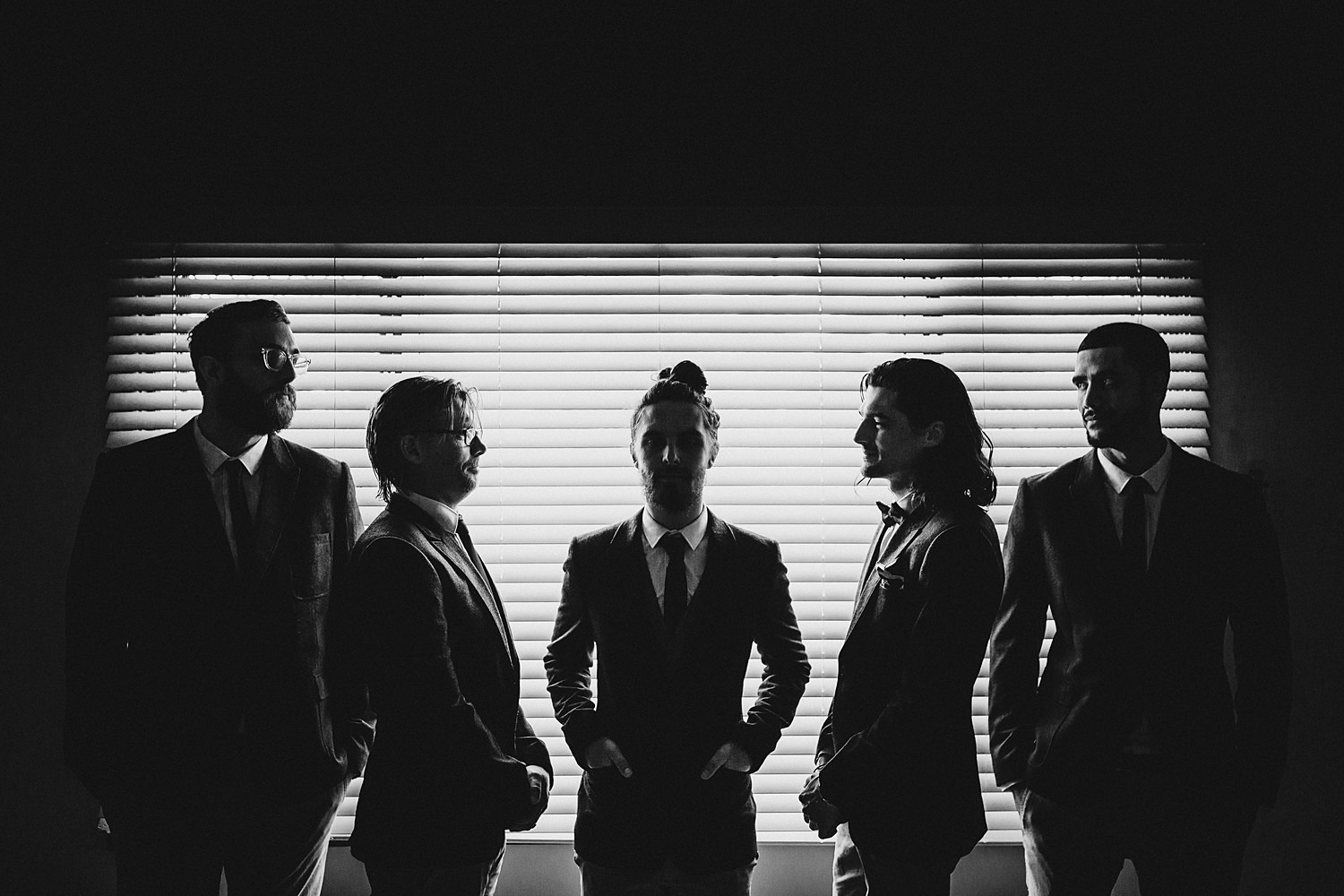 Dark Artistic Groom And Groomsmen