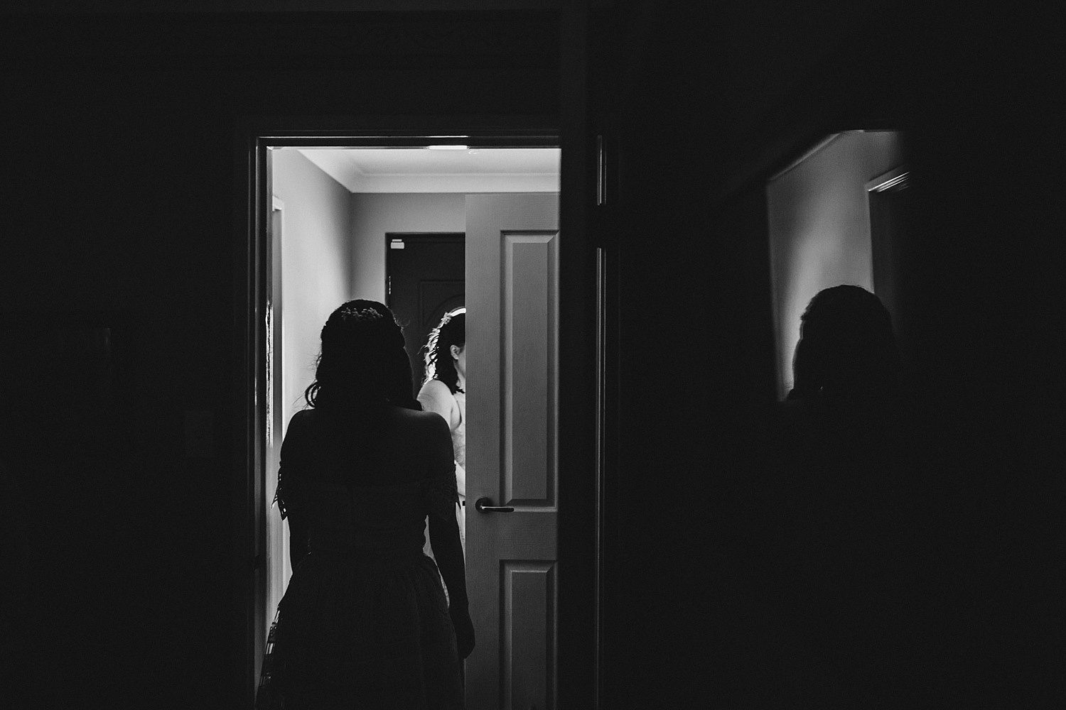 Creative Shot Of Bridesmaids Getting Ready