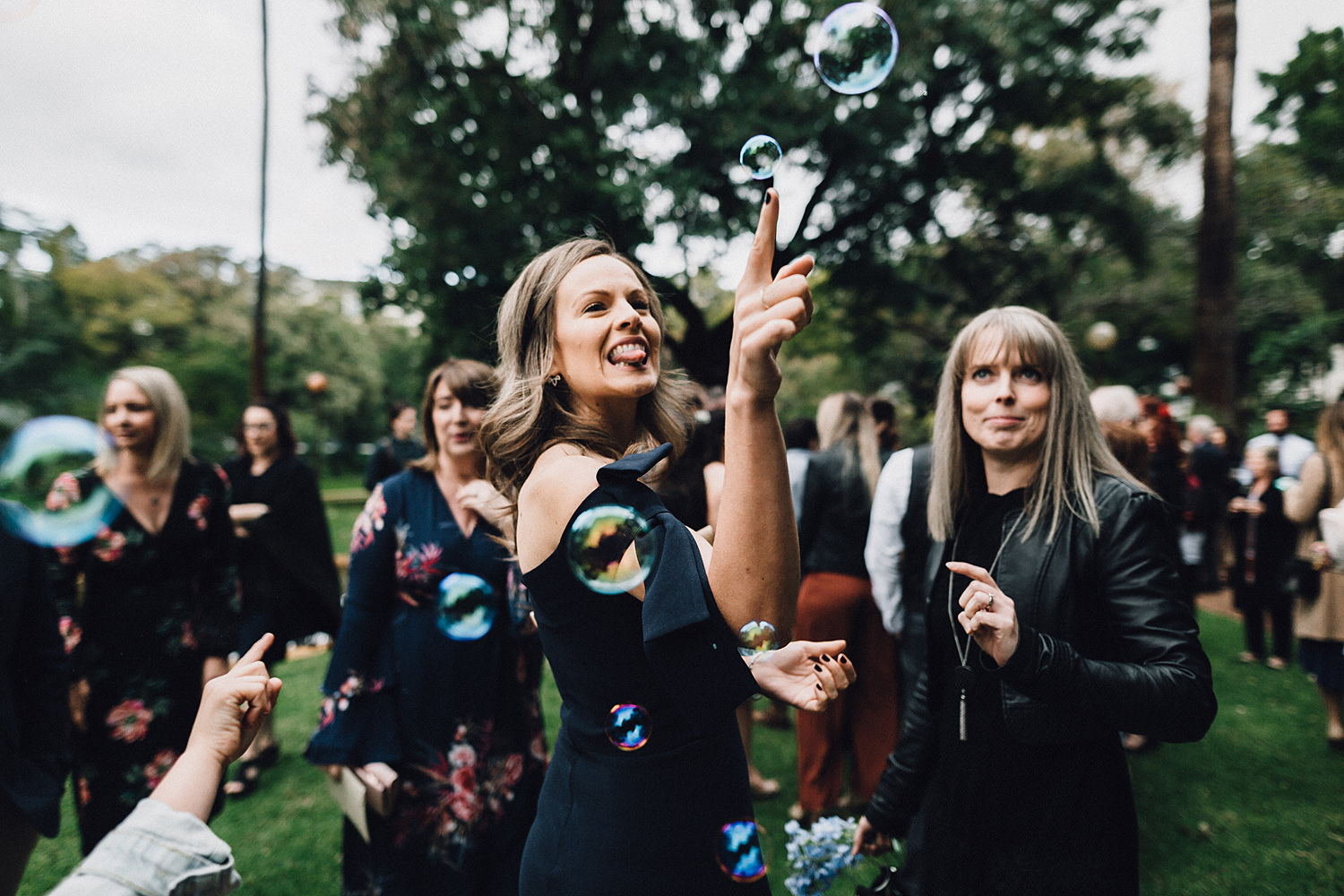 Guests Popping Bubbles