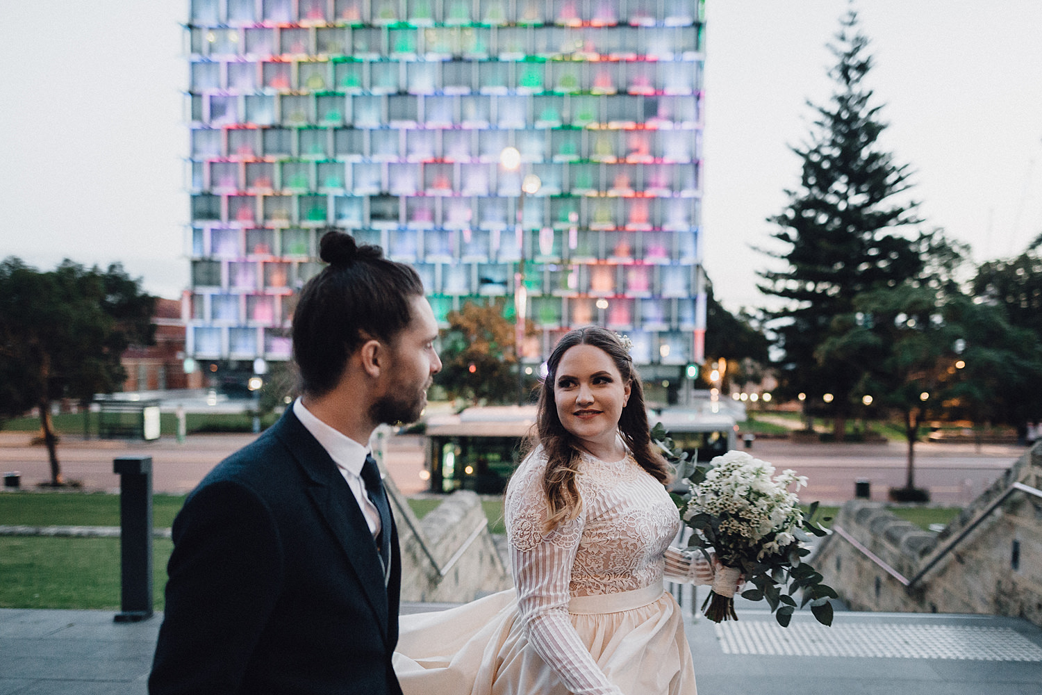 Rainbow Building Background Moment Wedding