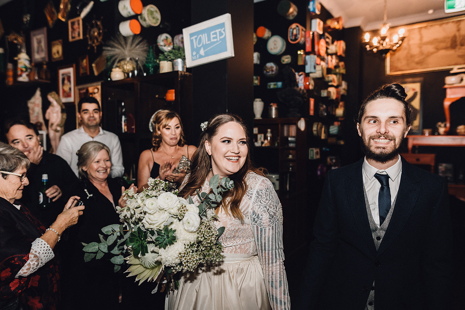 Guests Cheer Entrance Bridal Party