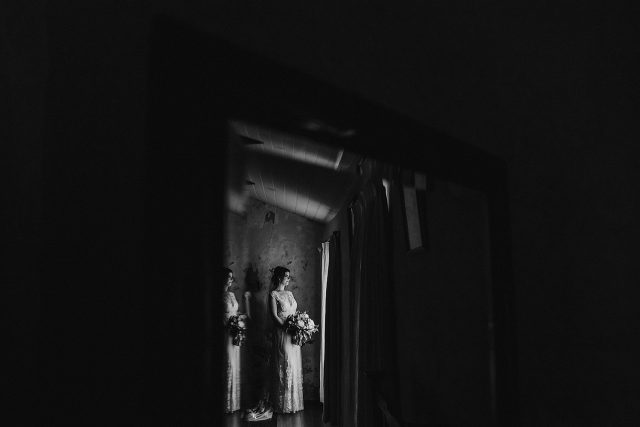 Bride In Mirror Refelction Old Broadwater Farm