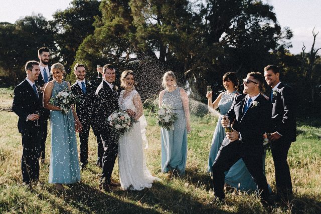 Champagne Spray Busselton Wedding Bridal Party