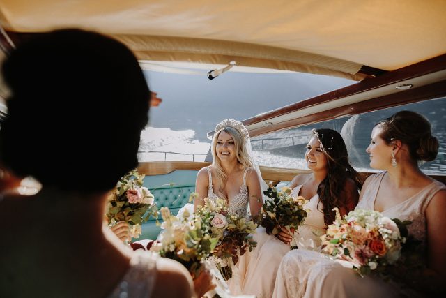 Bride Boat Vial Balbianello Lake Como