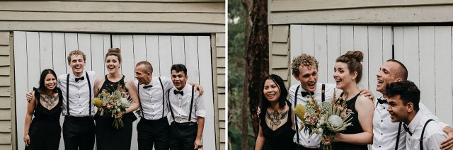 Gay Wedding Bridal Party Lauging