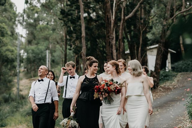 Gay Wedding Bridal Party Couple