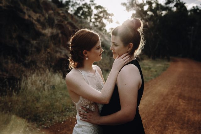 Perth Brides and same sex wedding couple Darlington Wedding Golden Hour