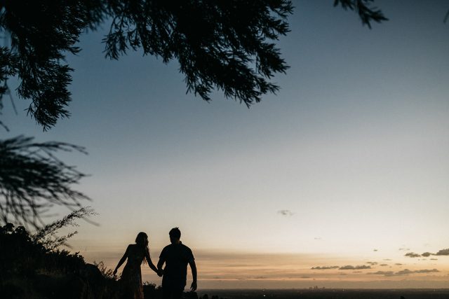 Silhouette Couple Engagement Perth