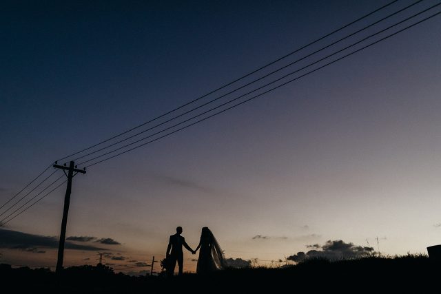 River Bank Estate Wedding Sunset Silhouette