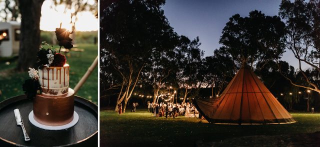 Teepee Wedding Yanchep National Park Wedding Cake